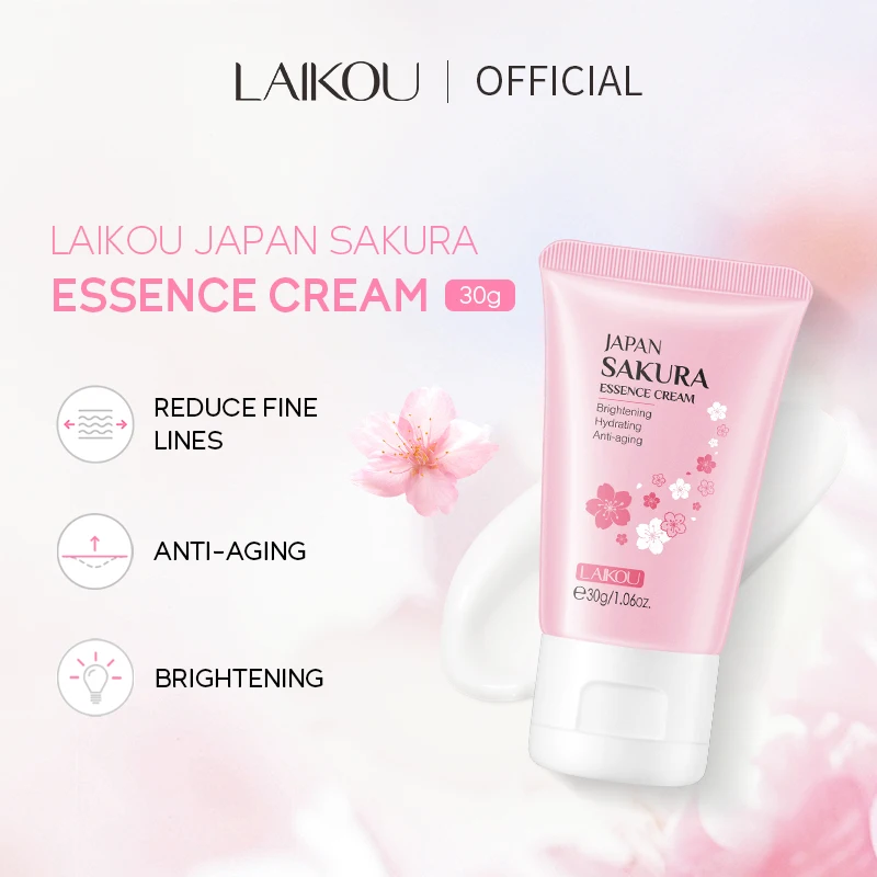 LAIKOU japan sakura essence cream 30g travel tube skin lightening cream for african black skin
