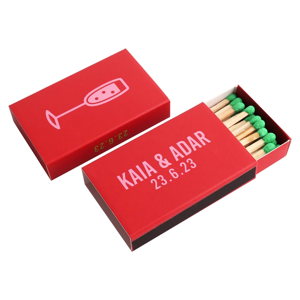 Wholesale Custom Printing Design Empty Candle Paper Red Matchbox for Matchstick