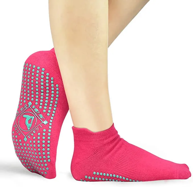 knit Yoga Pilates Non Slip Socks with Grips Indoor Barre Workout Hospital Socks