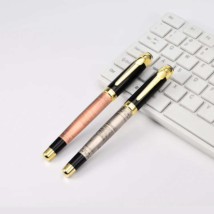 New Hot Executive Business Metal Fountain Pen Gift Promotional Heavy Pens Bronze and Red Copper Color Fast Delivery
