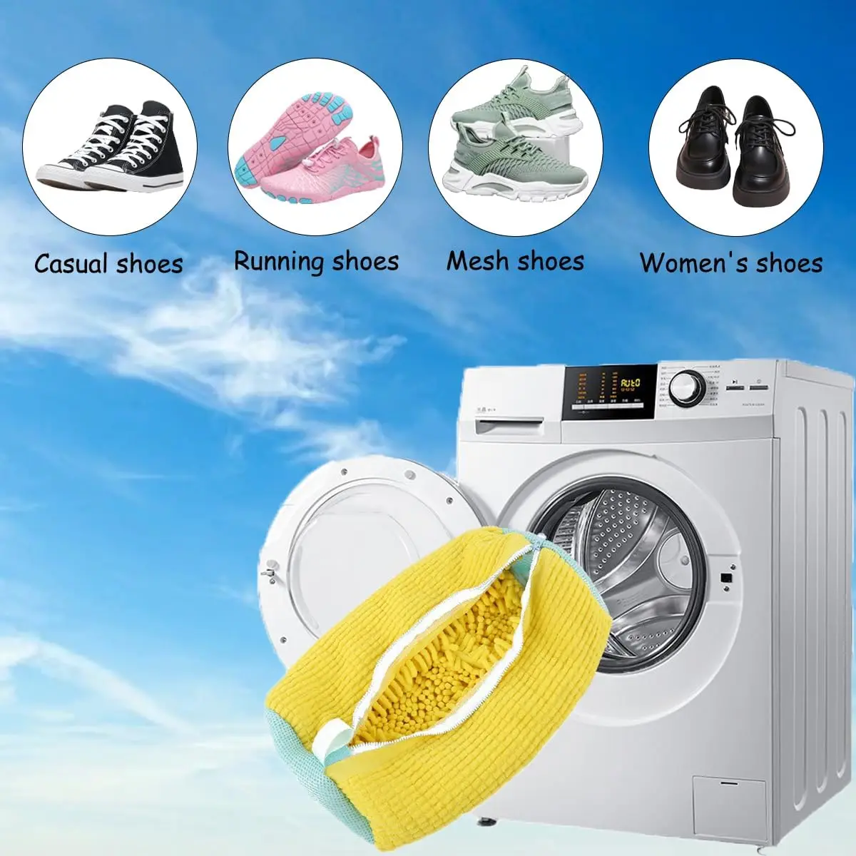 Shoe Washing Bag for Washing Machine, Laundry Shoe Bag For Washer And Dryer, Reusable Shoe Washing Bag