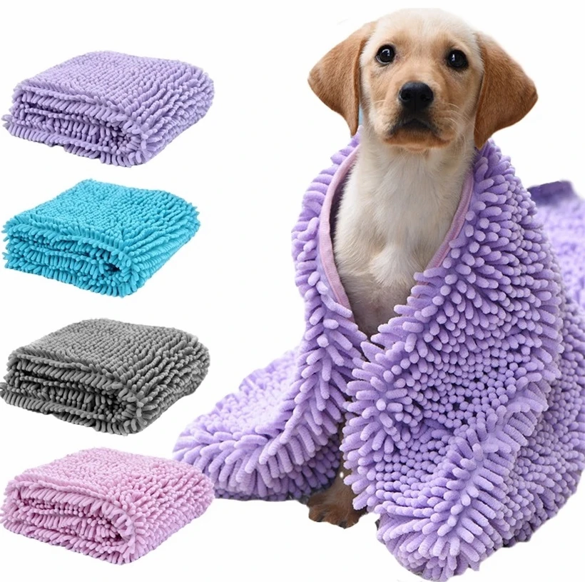 Strong Water Absorption Bath Towel Fiber Pet Drying Towel Blanket Dry Hair Puppy Towels Pets Cleaning