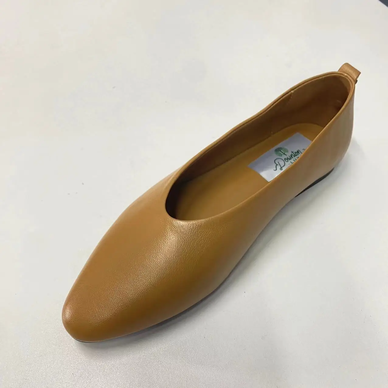 100% Top Lamb leather Women ballet Flat Ballerina after party Shoes office ladies lazy girls Loafers shoe customize factory