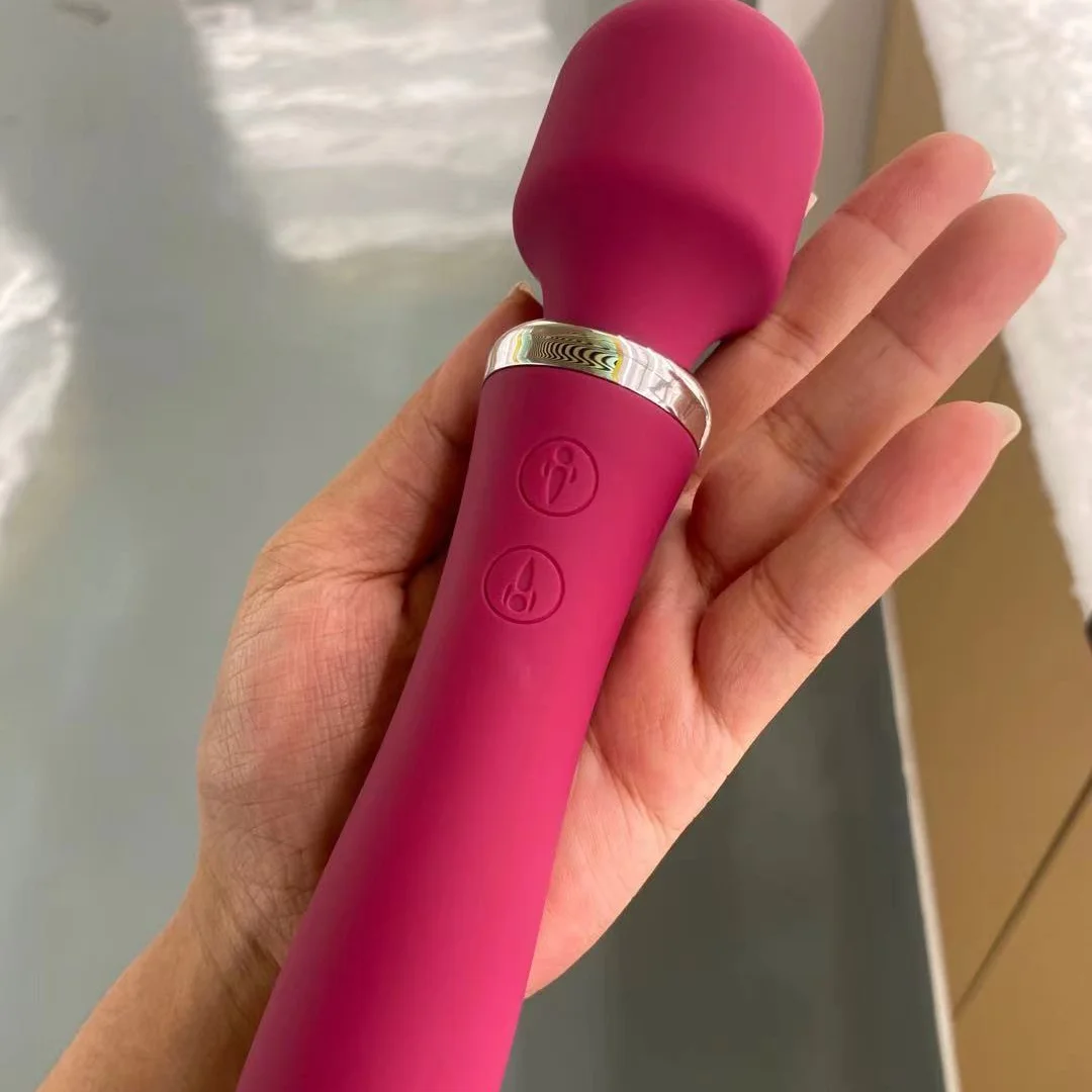 AMAZON HOT Vibrator Wand Double Heads Dildo Vibrator USB Recharge 20 Modes Adult Vibrator For Women