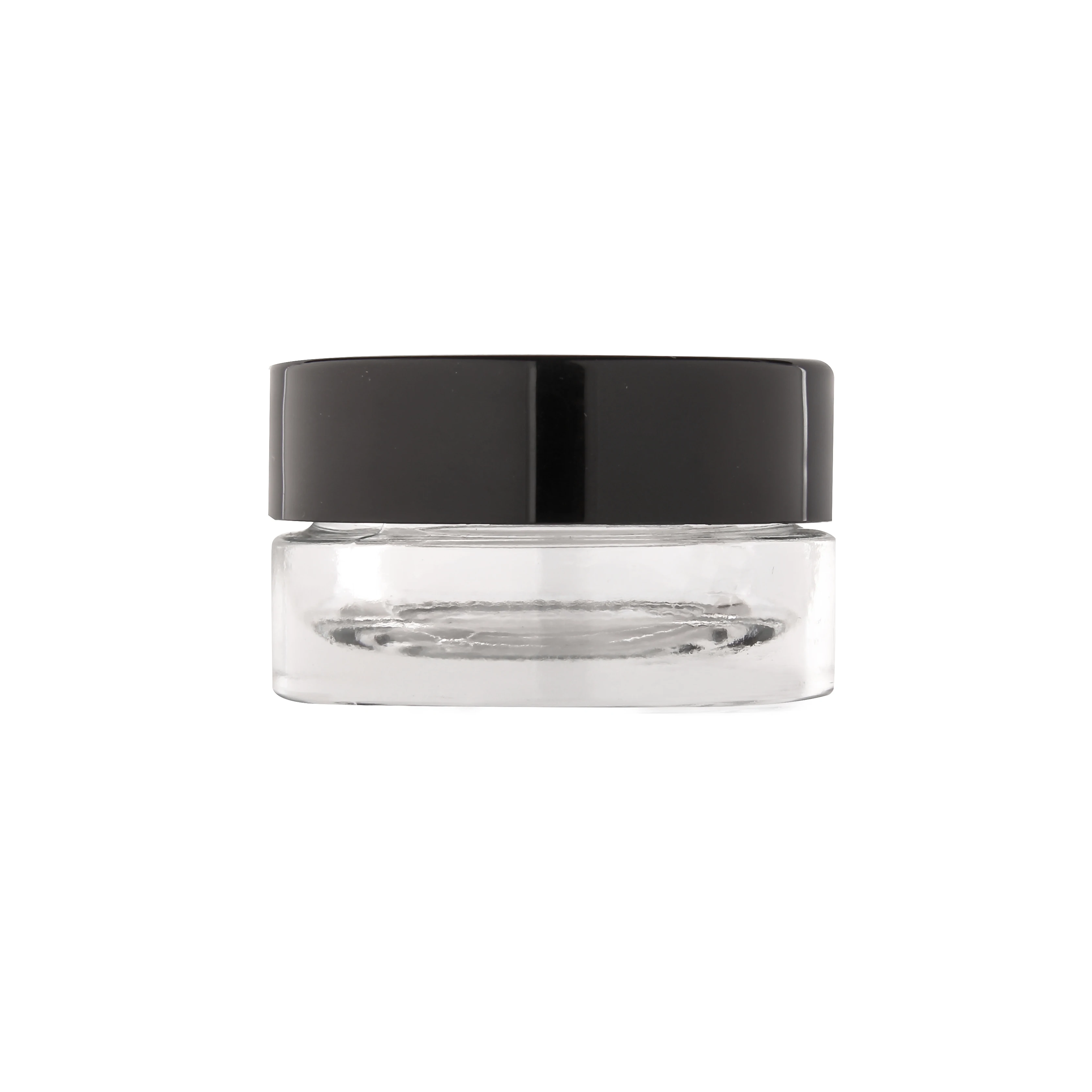 7g Clear Glass Jar Airtight Container with Black Abs Cap With PCR Sustainable Packaging