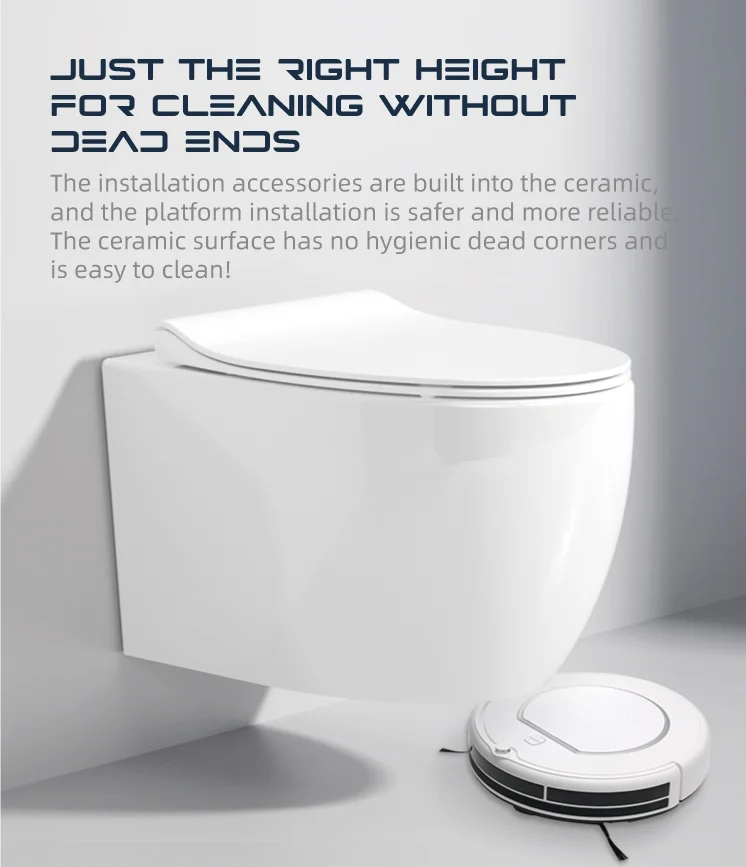 Apartment sanitary ware integrated toilet gravity flush bathroom wall-mounted ceramic toilet