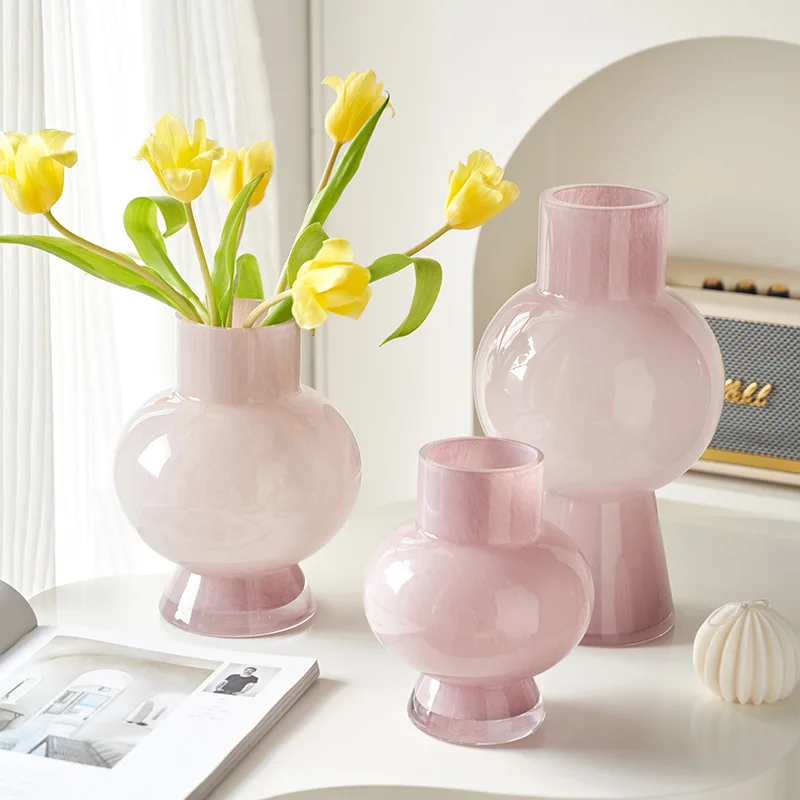 style Fenton medieval vase advanced sense glass decoration Light luxury flower arranger French decorative