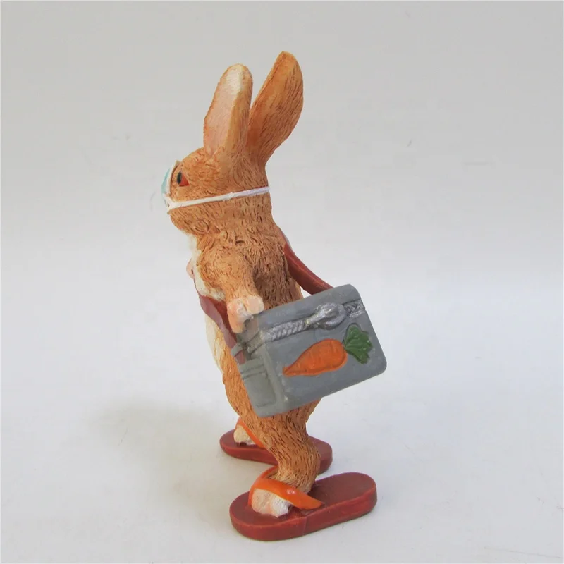 Z15805A Gift Idea Nice Resin Handcraft Statue Courier Bunny Animal Figurine