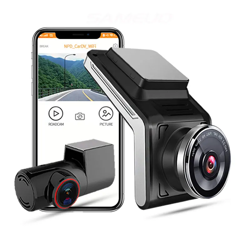 Автомобильный видеорегистратор Sameuo 4K с 2-дюймовым экраном Wi-Fi G-сенсор парковочный монитор оптовая продажа 360 Двойная 1080p 4g 4k Автомобильная камера для автомобиля