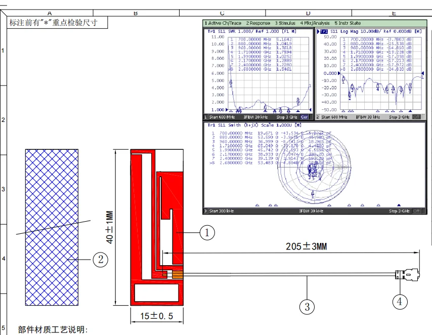 4G FPC Antenna 2DBi For 4g Module 700-960/1710-2700MHZ