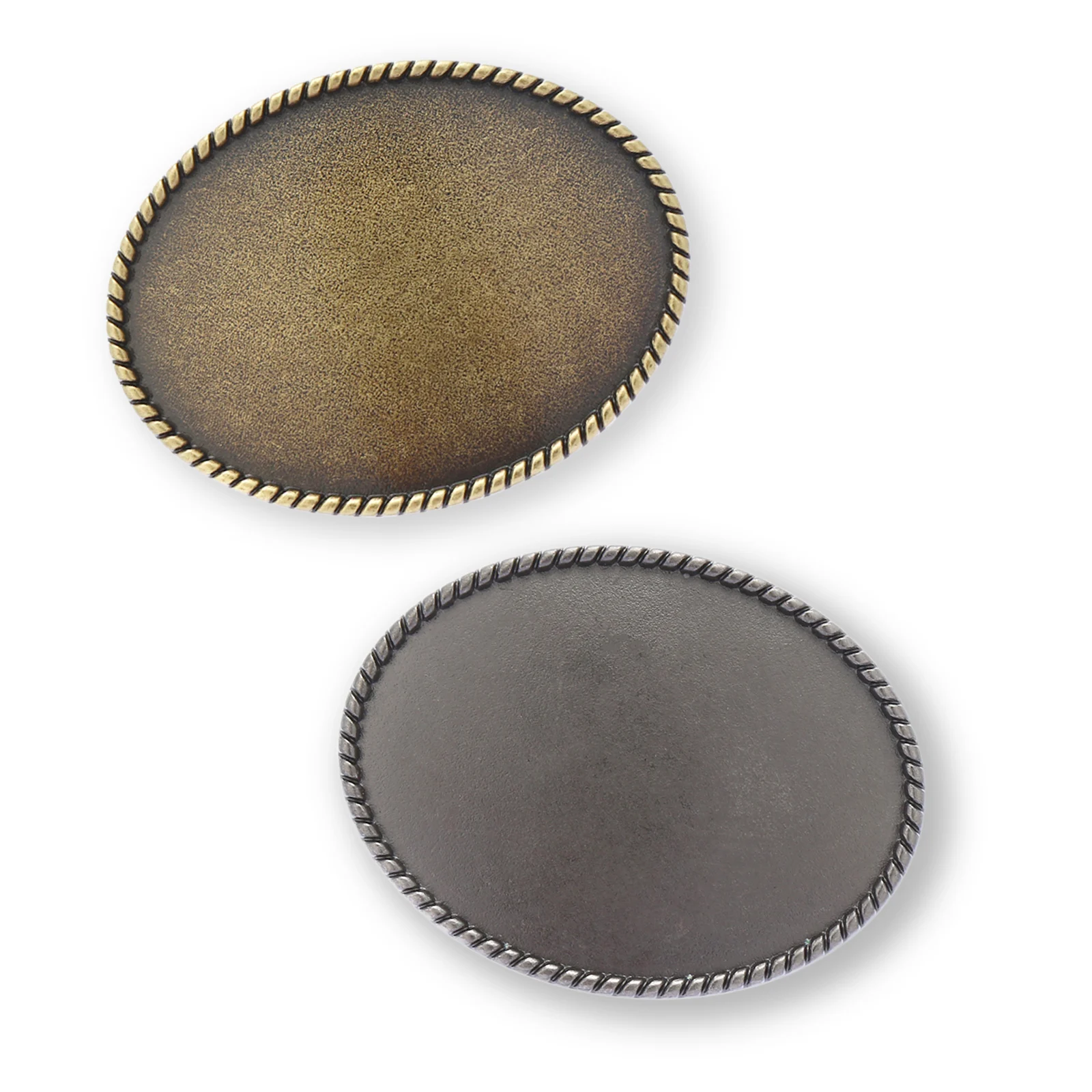 Wholesale Custom Vintage Western Cowboy Solid Brass Silver Engraving Blank Oval Logo Metal Enamel  Men Belt Buckles