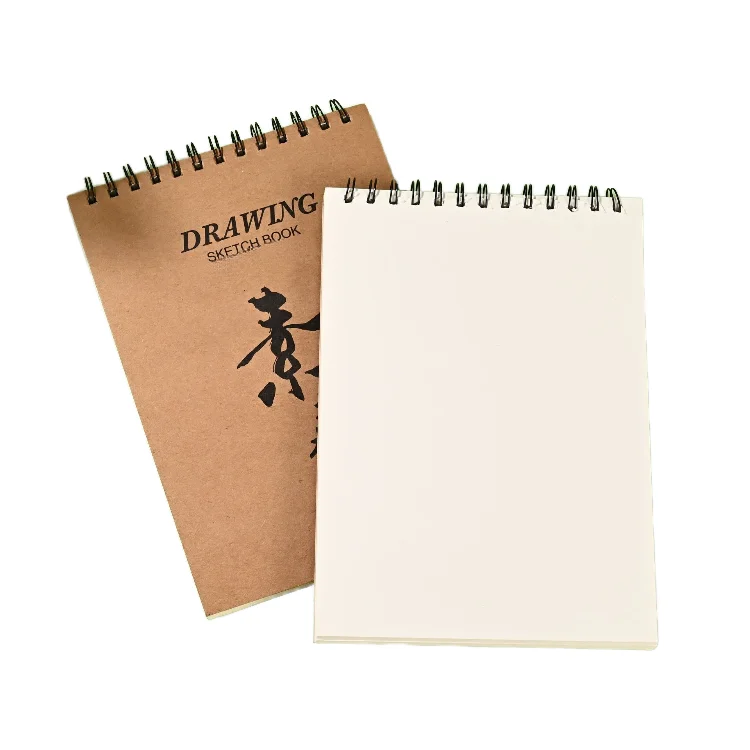 Hot Sale 16K Size Spiral Bound 60 Pages Hardback Sketchbook Wholesale Leather Hardcover Watercolor Book For Painting