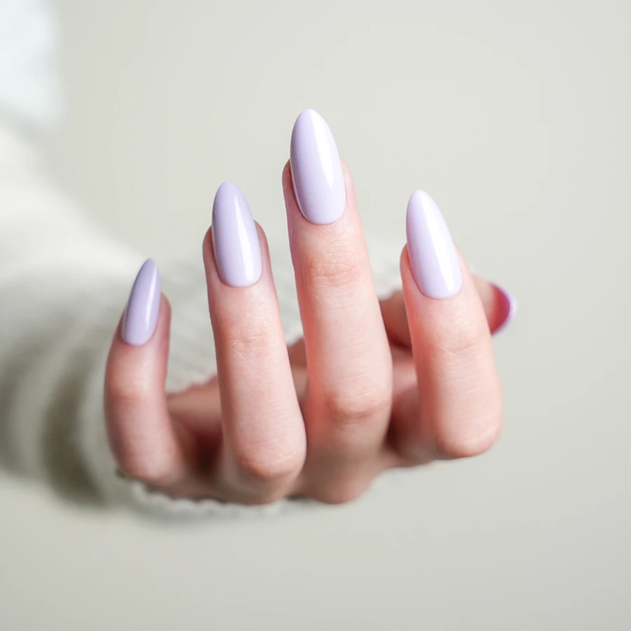 Nail Supplier Wholesale Price Solid Stiletto Salon Quality Purple Color 30pcs  Full Cover Press on Nails Faux Ongles