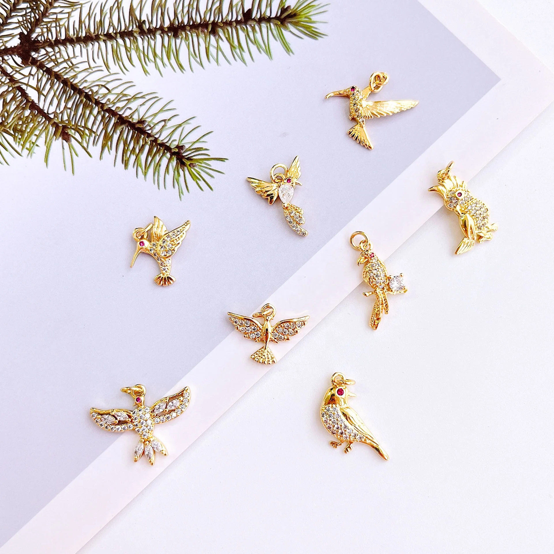 Elegant Gold Plated Necklaces 18K Owl Charms For Jewelry Making Women Accessories