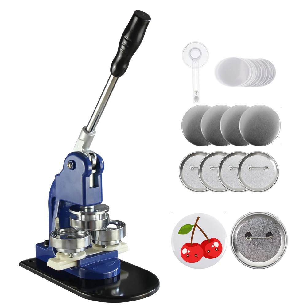 2.25 inch(58mm)Button Press DIY Round Pin Button Maker Machine Kit with 500pcs Button Parts and Paper Cutter