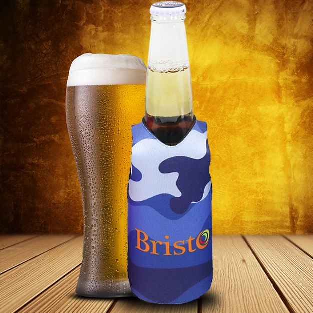 Free printed logo can be cooler neoprene beer coffee reusable Vest Shape Bottle Cooler