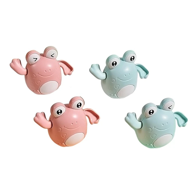 Cute New Design Frog Shape Bathroom Bath Toys  Funny Interactive Wind Up Mini Floating Water Play Toys