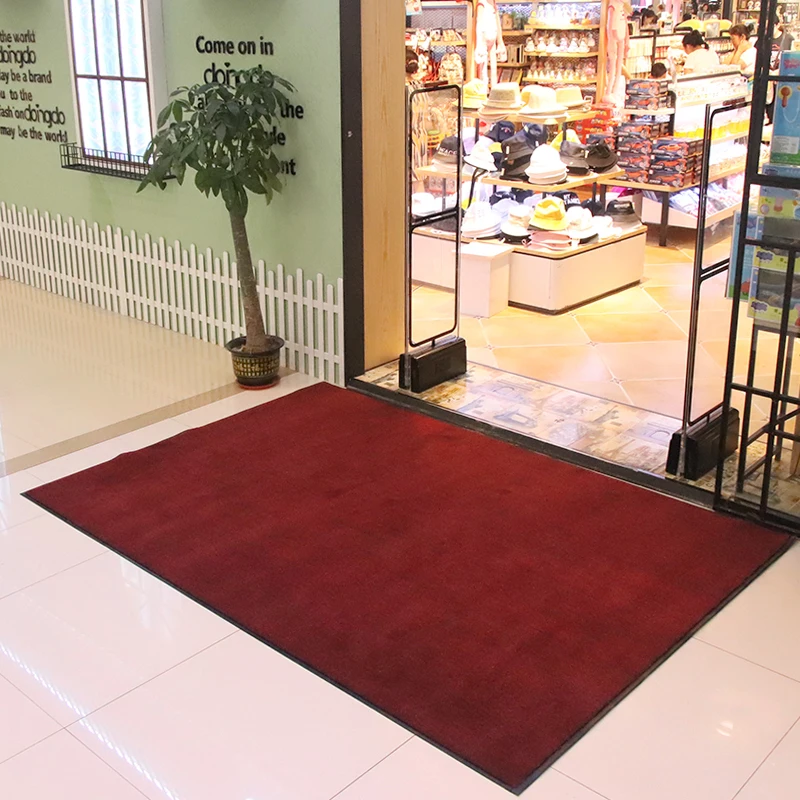 Waterproof Anti slip Red Outdoor PVC Flooring Roll Absorbent Carpet Cotton Door Entry Mat for home
