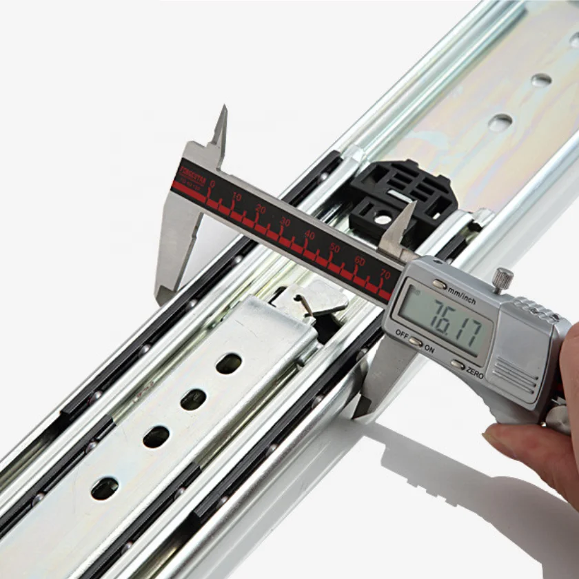 Foxslide Steel Kitchen Cabinet Box Hardware Locking Heavy Duty Full Extension Ball Bearing Telescopic Drawer Slide Rail