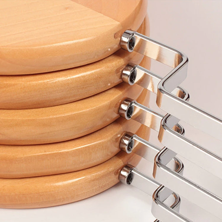 oem metal hook non-slip wood hanger set for women clothing hanger