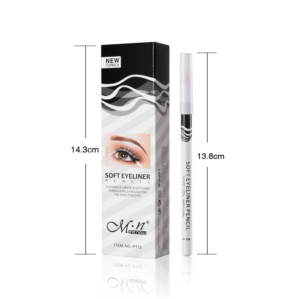 MENOW Waterproof White Eyeliner Pencil Wooden Pencil Professional long lasting White Eyeliner Pencil