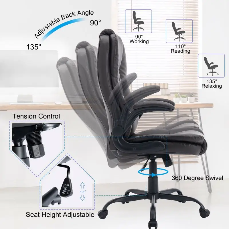 UK Racing Elite Boss Car Adjustable Soft Leather Design Cool Black Strengthen Stable Aluminum Office Chair