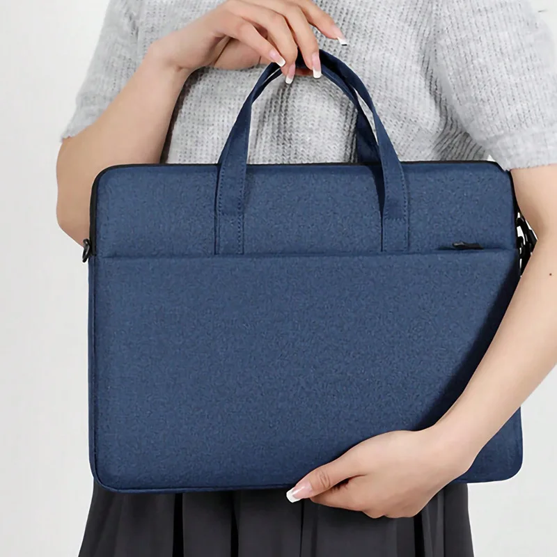 Custom Logo 13 14 15.6 Inch Business Polyester Laptop Case Waterproof Computer Messenger Notebook Sleeve Bag with Gift Bag
