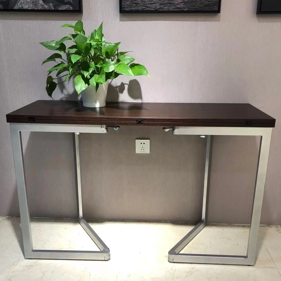 Transformable Desk Extensive Dining Table Convertible Coffee Table Dining Table With Stainless Steel Legs