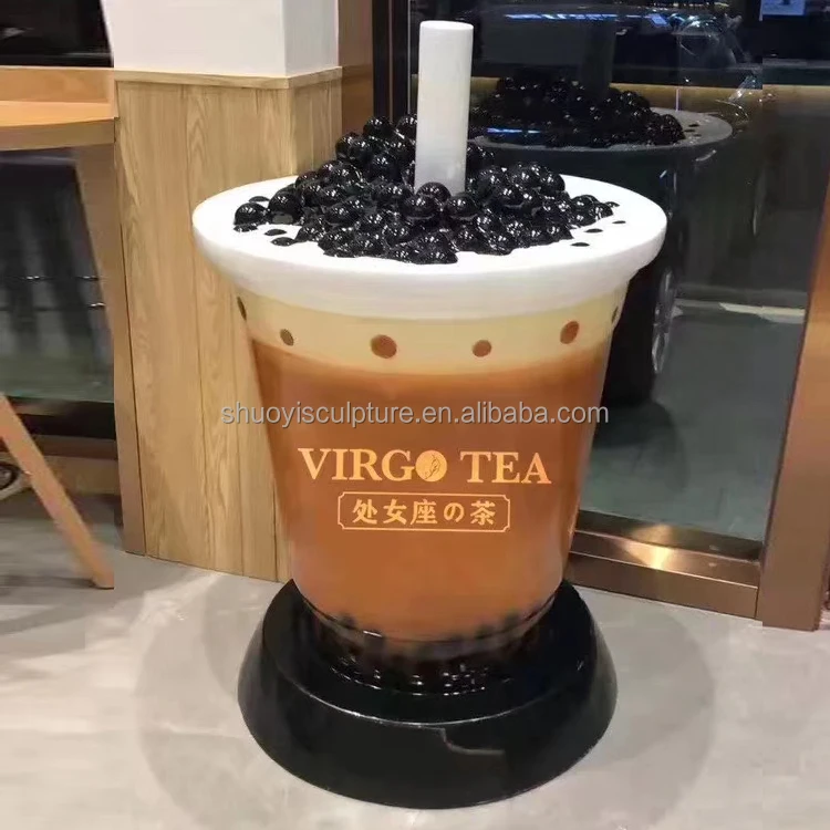 Cartoon Milk Cup Model Sculpture For Coffee Shop Decoration