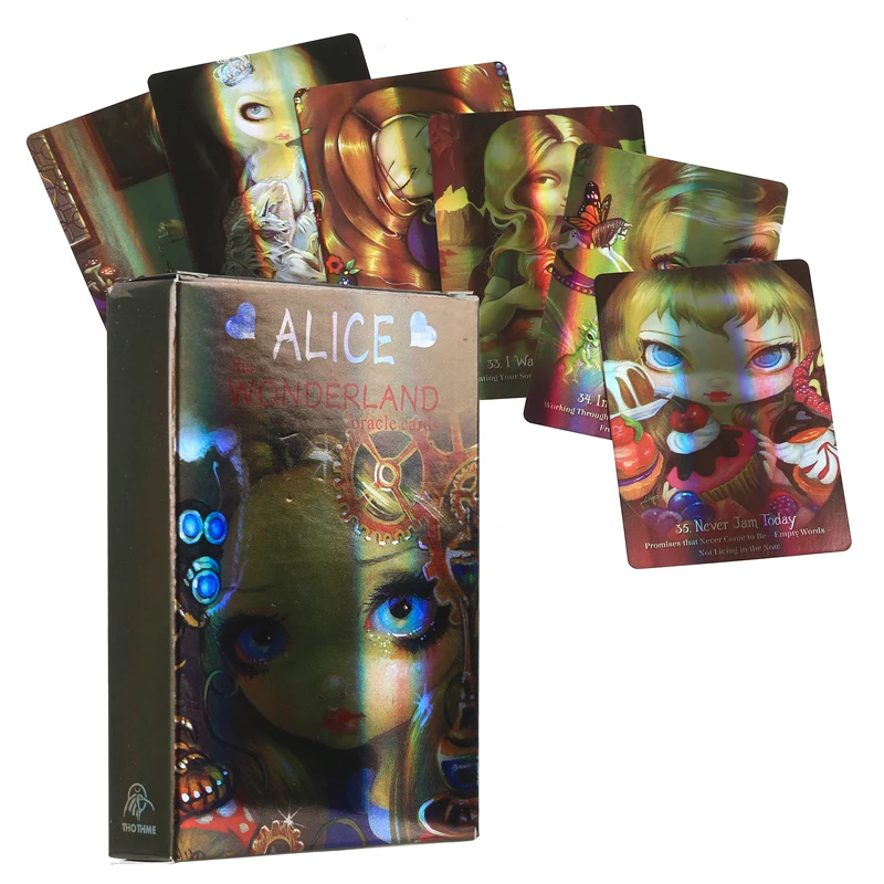 HD Full EnglishTarotwholesale manufacturerReflective TarotCards Factory Made High QualityDeck Alice The Wonder Land Oracle Cards