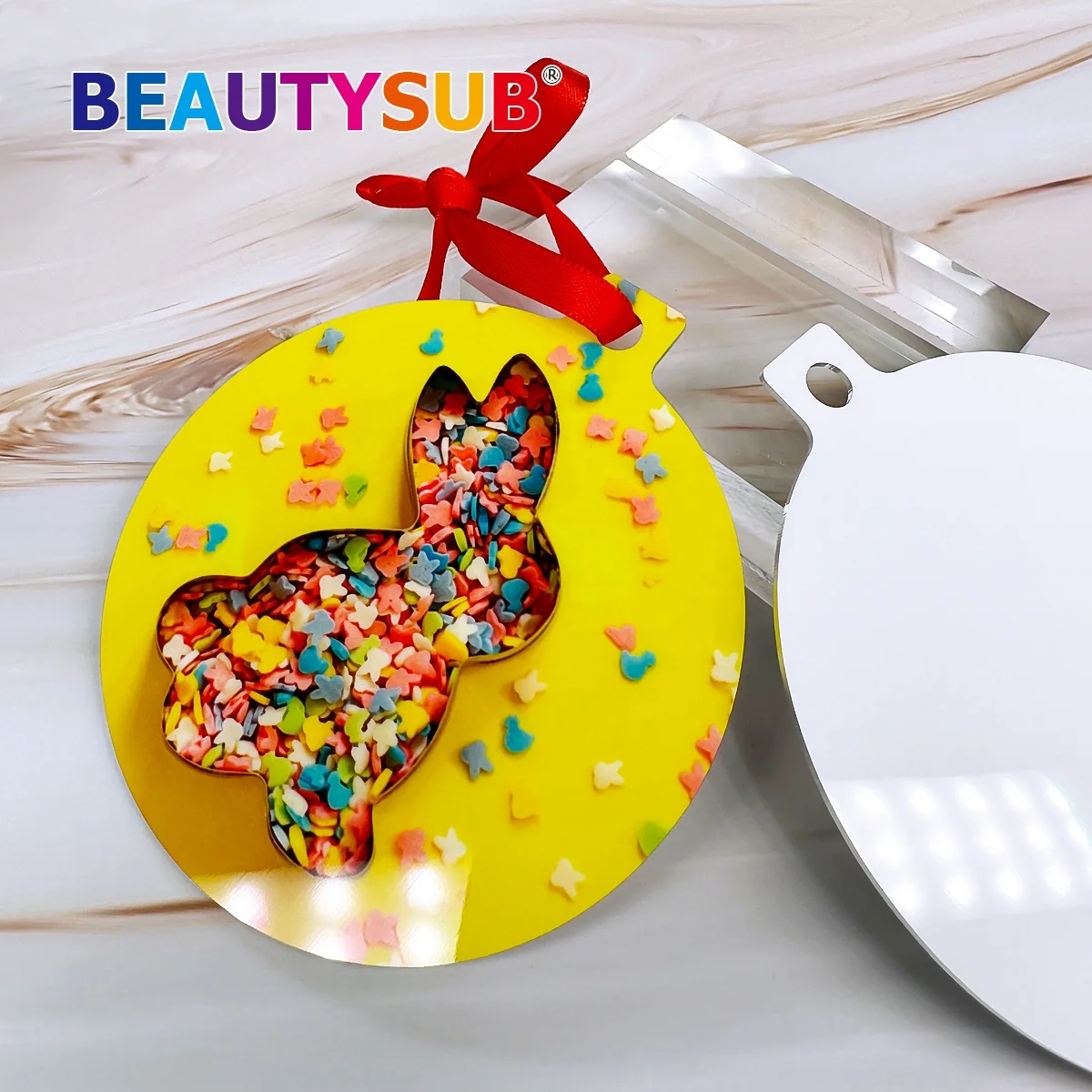 BEAUTYSUB Longstar HD Sublimation aluminum Ornament white heat transfer photo printable metal coating blanks Cut by CNC router