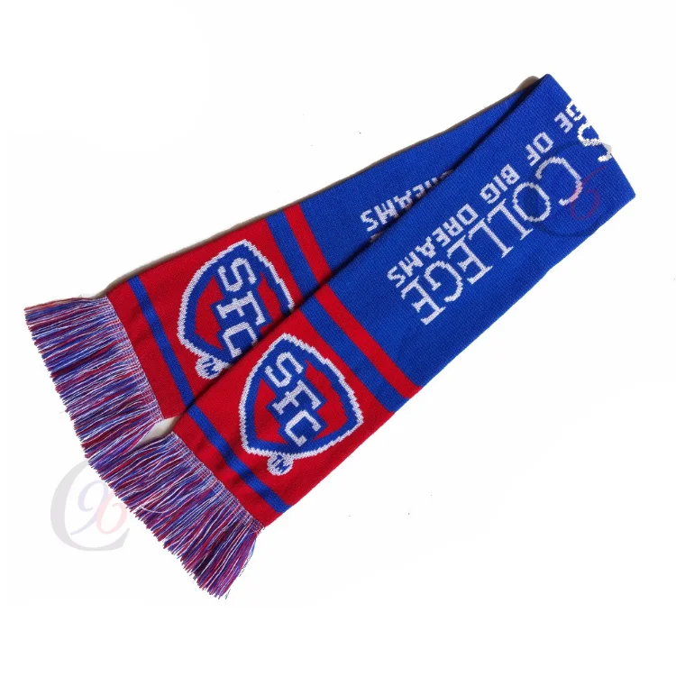 
Chengxing custom wholesale fashion soccer football fan sports jacquard spandex woven knitted acrylic football scarf 