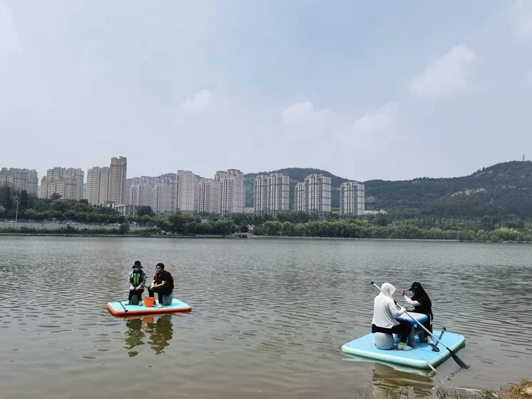 Double Layer Inflatable Floating Platform Boat Leisure Inflatable Floating Fishing Island Water air Mattress