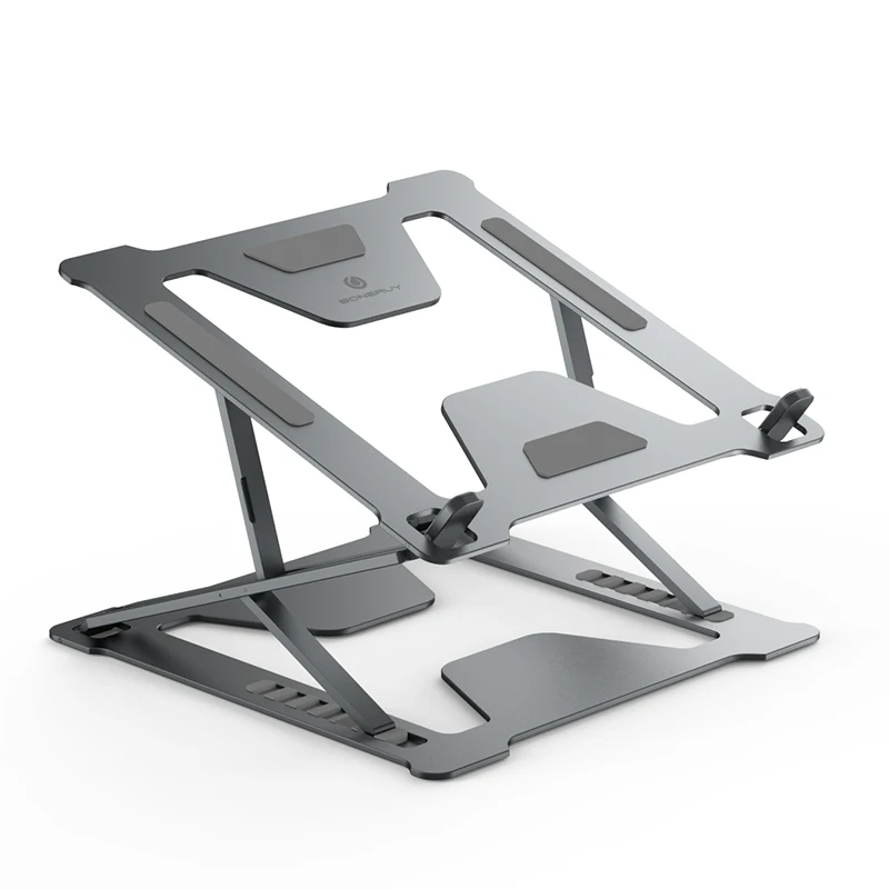 Boneruy Desktop Aluminum Z Shape Ergonomic Adjustable Laptop Stand for