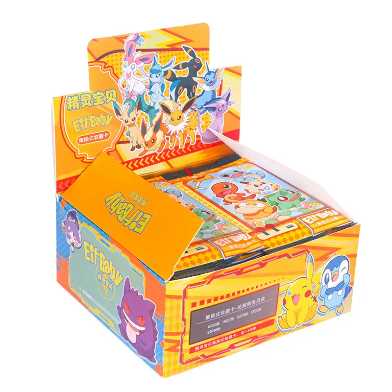 Оптовая продажа высокое качество 30 шт./коробка Tcg Poke Mon Booster Cards Eif Детские коллекционные Мультяшные карты покерные