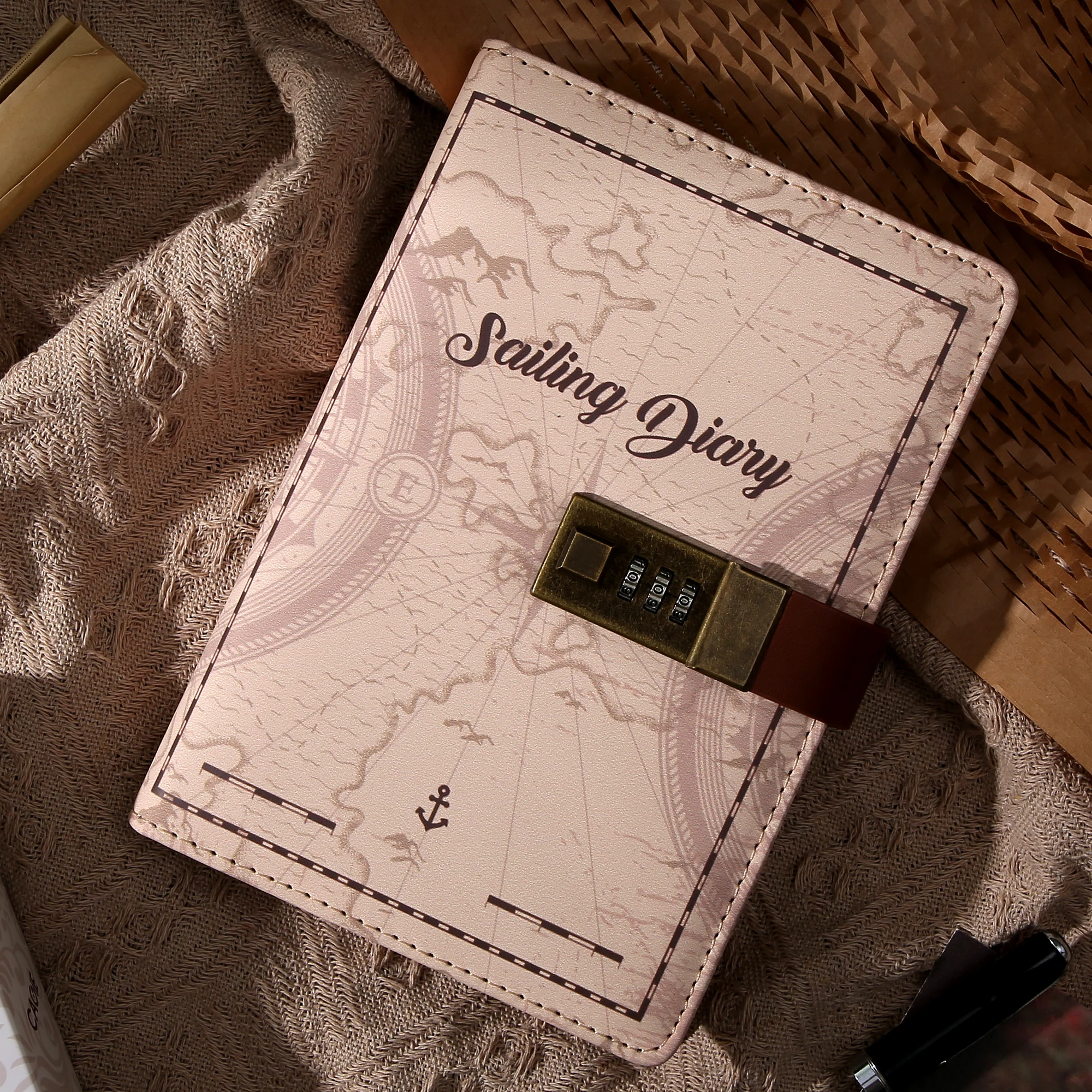 CAGIE A5 Diary with Lock  with Creative Lock Design Pen Loop  Refillable Inner Pages and Ribbon Bookmarks