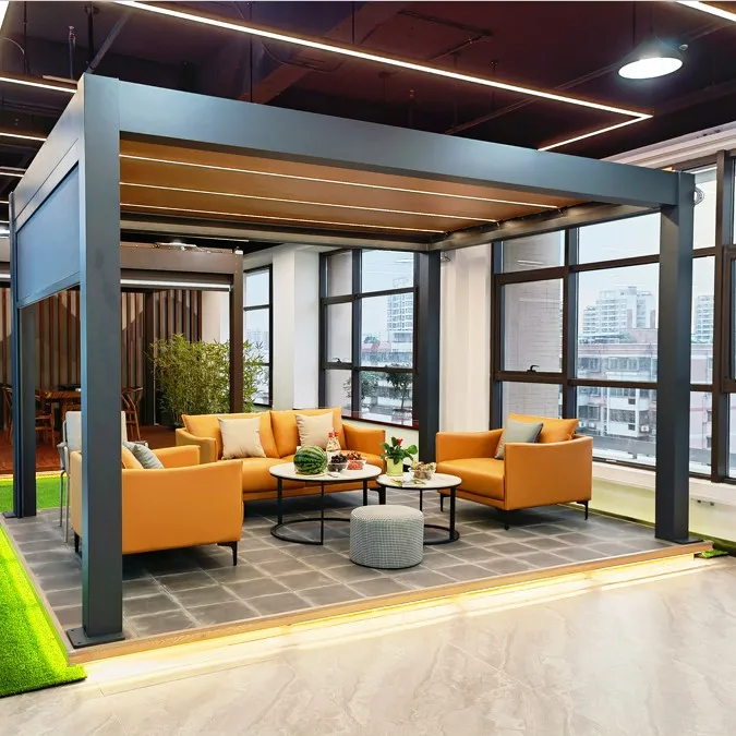 Customized Size Outdoor Garden Gazebo Louver Roof Bioclimatica Aluminium Pergola