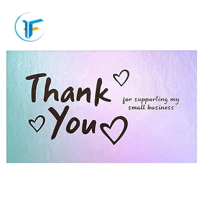 Wholesale 50pcs laser thank you cards 9*5cm decoration business gift card Thank You For Supporting Small Business Cards
