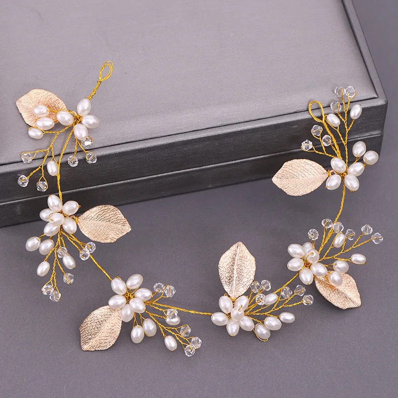Fashion Handmade Hair Accessories Crystal Pearl Headband Women Jewelry Bridal Wedding Tiara
