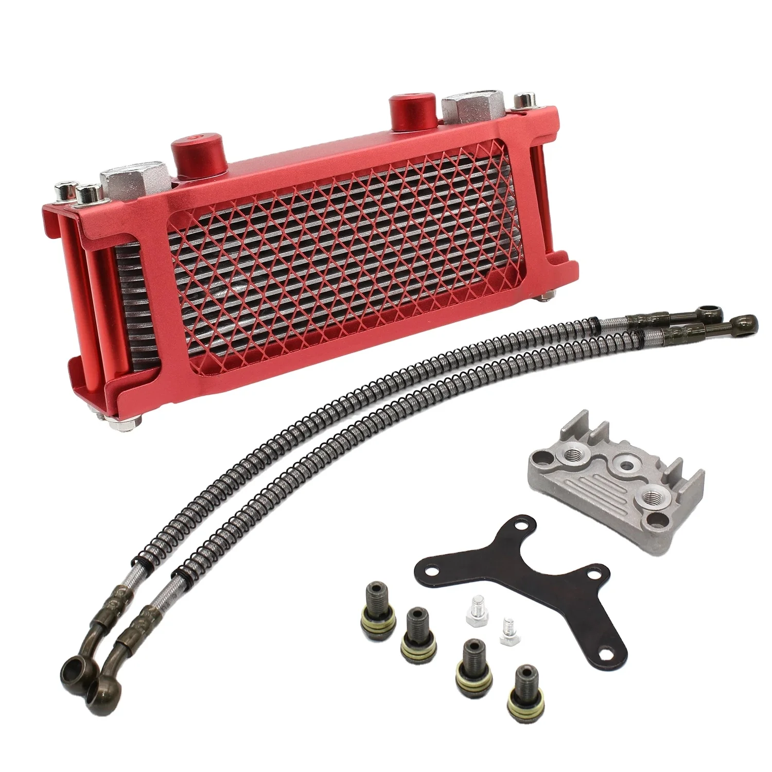 Dirt Bike Motorcycle Aluminum  Oil Cooling Cooler Radiator Set Kit For 125Cc 140Cc Horizontal Engine Atv With Oil Cooler Moto