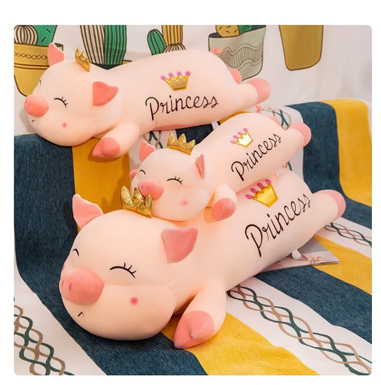 Cartoon Software Crown Lying Prone Pig Plush Toy Doll Angel Pig Doll Doll Girl Sleeping Pillow