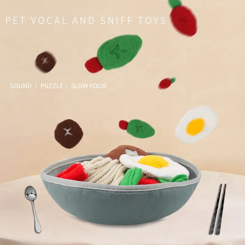 Noodle Nose Work Interactive Dog Plush Toy Food Dispensing Toys Hide Treat and Sniff Toy for Dogs Cat Puppy