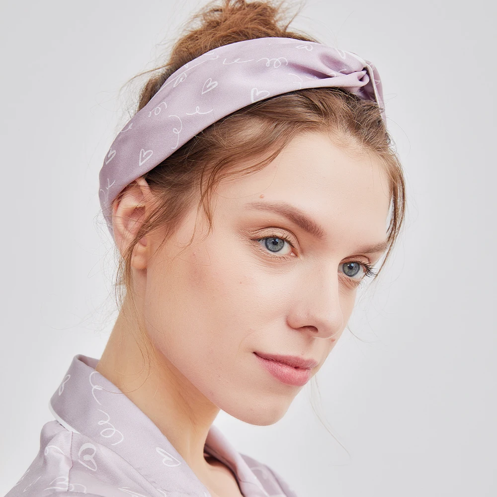 Wholesale Custom LOGO Elastic band Hair Edge Mulberry Silk Stretch Headband 100% Pure Silk Elastic Bands Silk Hair headbands