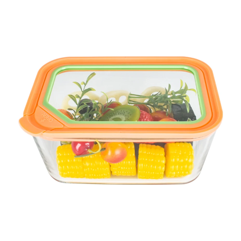 2024 new design high borosilicate glass Microwave eco-friendly glass food container with lids