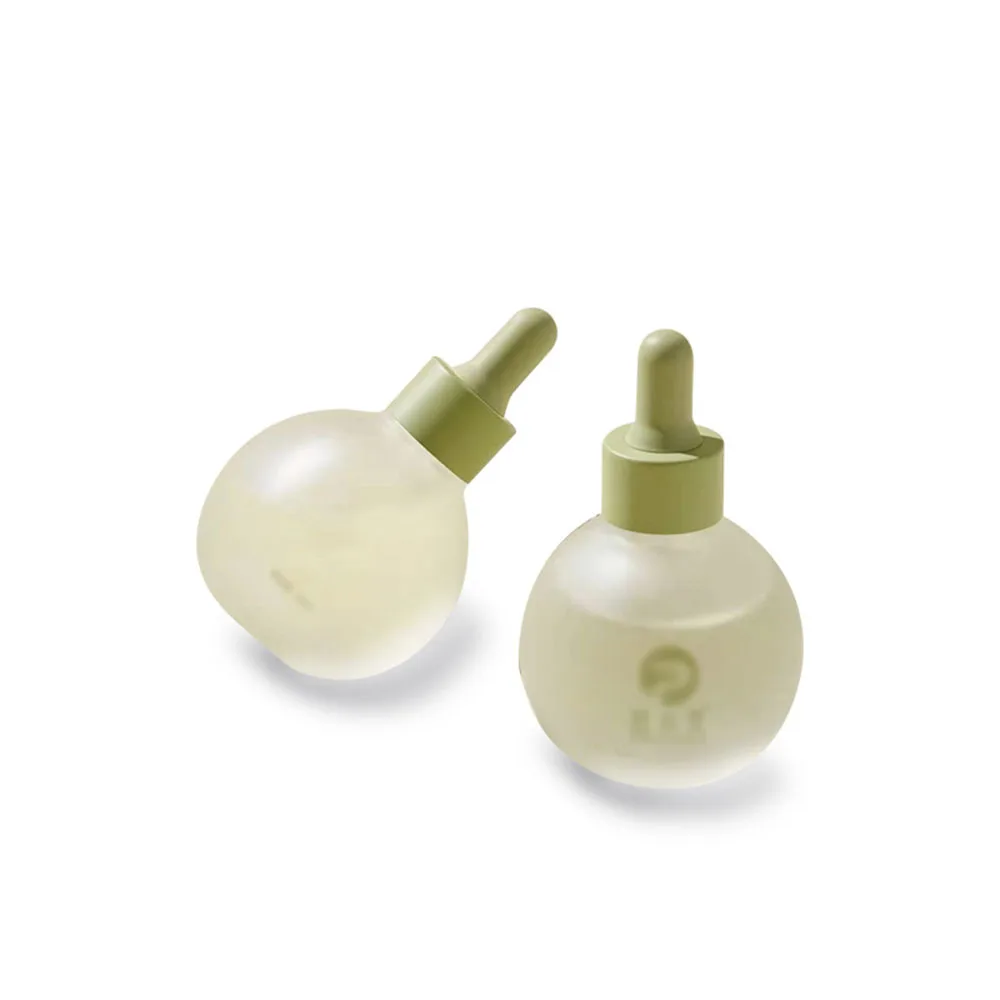 Accept Custom Free Sample 30ml Round Frosted Serum Essential Oil Glass Bottle Dropper Empty Cosmetic Bottle