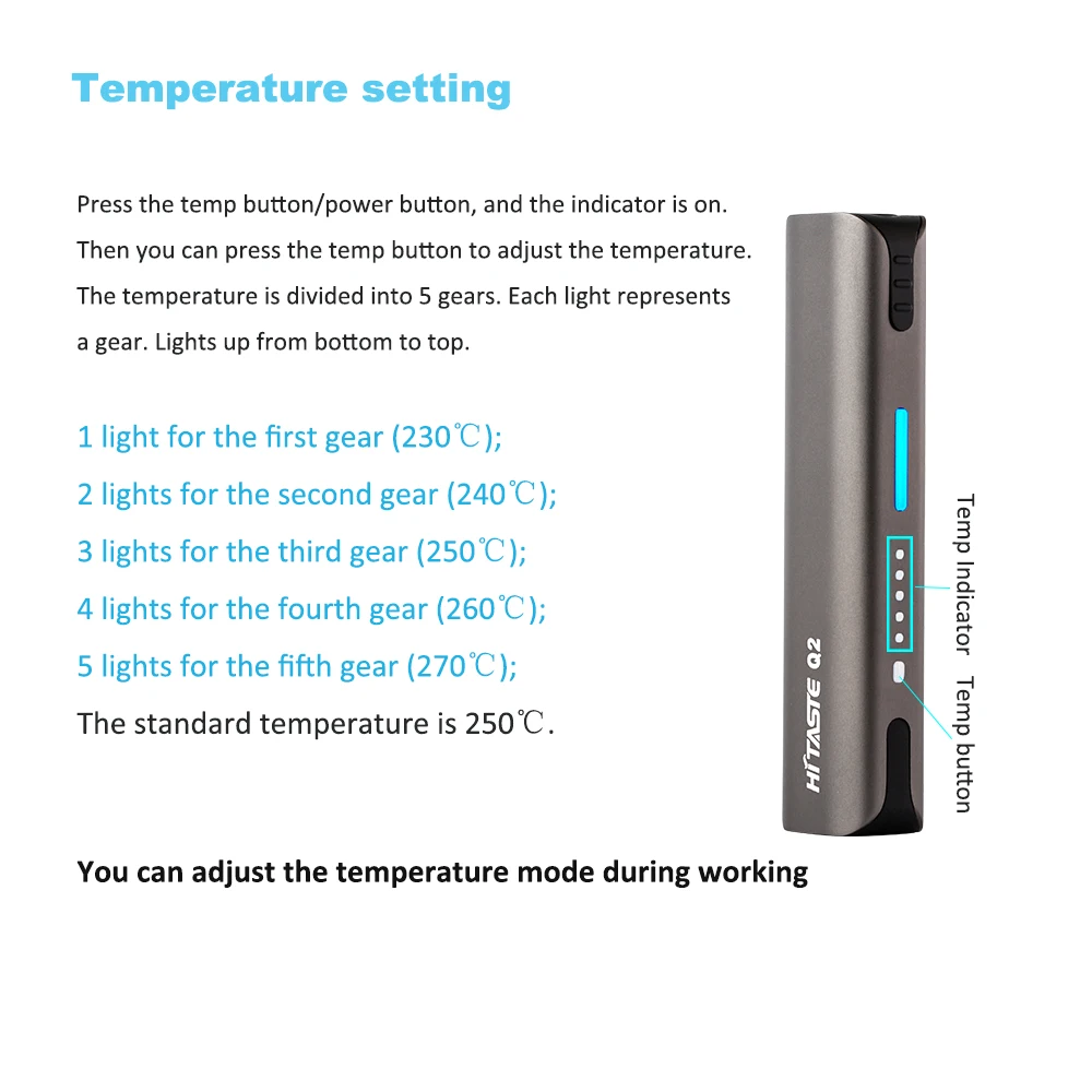 Factory wholesale smoke-free product Hitaste Q2 Heated Tobacco Product for tobacco sticks