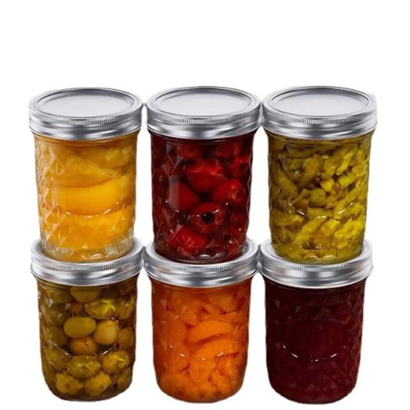Different Sizes Glass Mason Jars with Airtight Lids Canning Jars Jelly Jars for Jam Honey