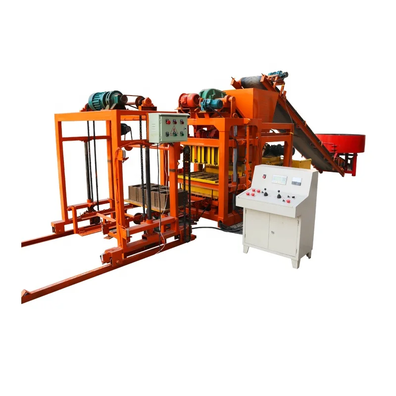 Precast Frogged Brick Blocks Concrete Stretcher Blocks Maker Forming Machines In Jamaica Peru Dominica Model QTJ4-25D