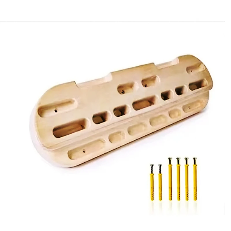 Home Gym Rock Climbing Training Hanging Board Training Gym Challenging Exercise Wall Mounted Fitness Wooden Climbing Peg Board