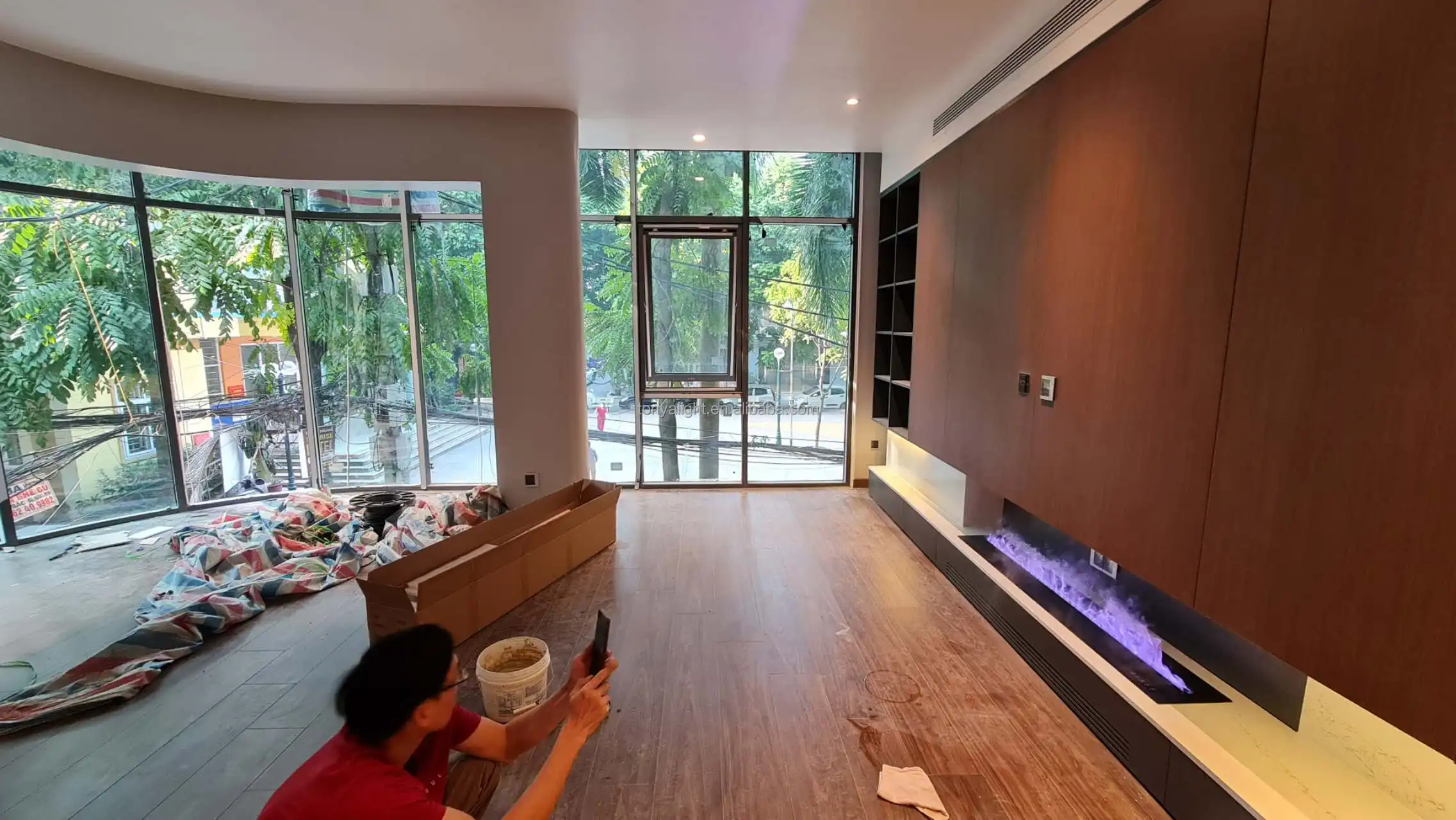 Modern home design ideas 3D Electric Indoor Fireplaces electric Flame Decorative Vapor Steam Water Atomizing Mist fire